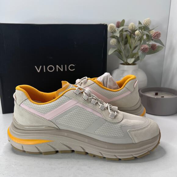 Vionic Walk Max Sierra Athletic Walking Shoe Cream Women's 12 W NWB Arch Support - Picture 6 of 10